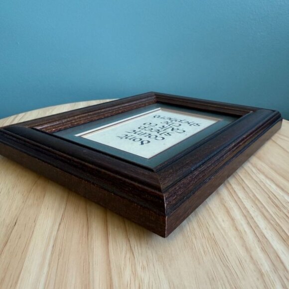 Framed Wall Art With "Dont Count Sheep Talk To The Shepherd" Text In Dark Wood F - Picture 5 of 10